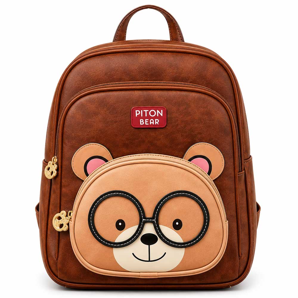 img-producto-mochila-pequena-marron-piton-bear-01 Mochila pequeña Marrón Piton Bear - Imagen 1